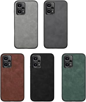 Microcase Xiaomi Redmi Note 12 Turbo/Poco F5 için Luxury Leather Series Deri Desenli Plastik Koruma Kılıf - AL8125 (Siyah)