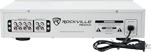 Miniatura 12 de Rockville REQ42-B Ecualizador gráfico dual de 21 bandas, montaje en rack de 19 pulgadas, entrada/salida RCA, entrada MP3 de 0.138 in, indicadores
