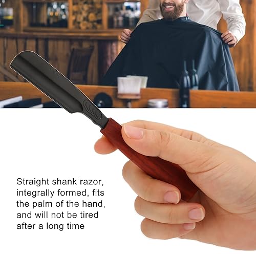 Miniatura 5 de Soporte profesional para afeitadora de borde recto, no plegable, mango recto, soporte para afeitadora de corte de aleación de zinc para cabello,