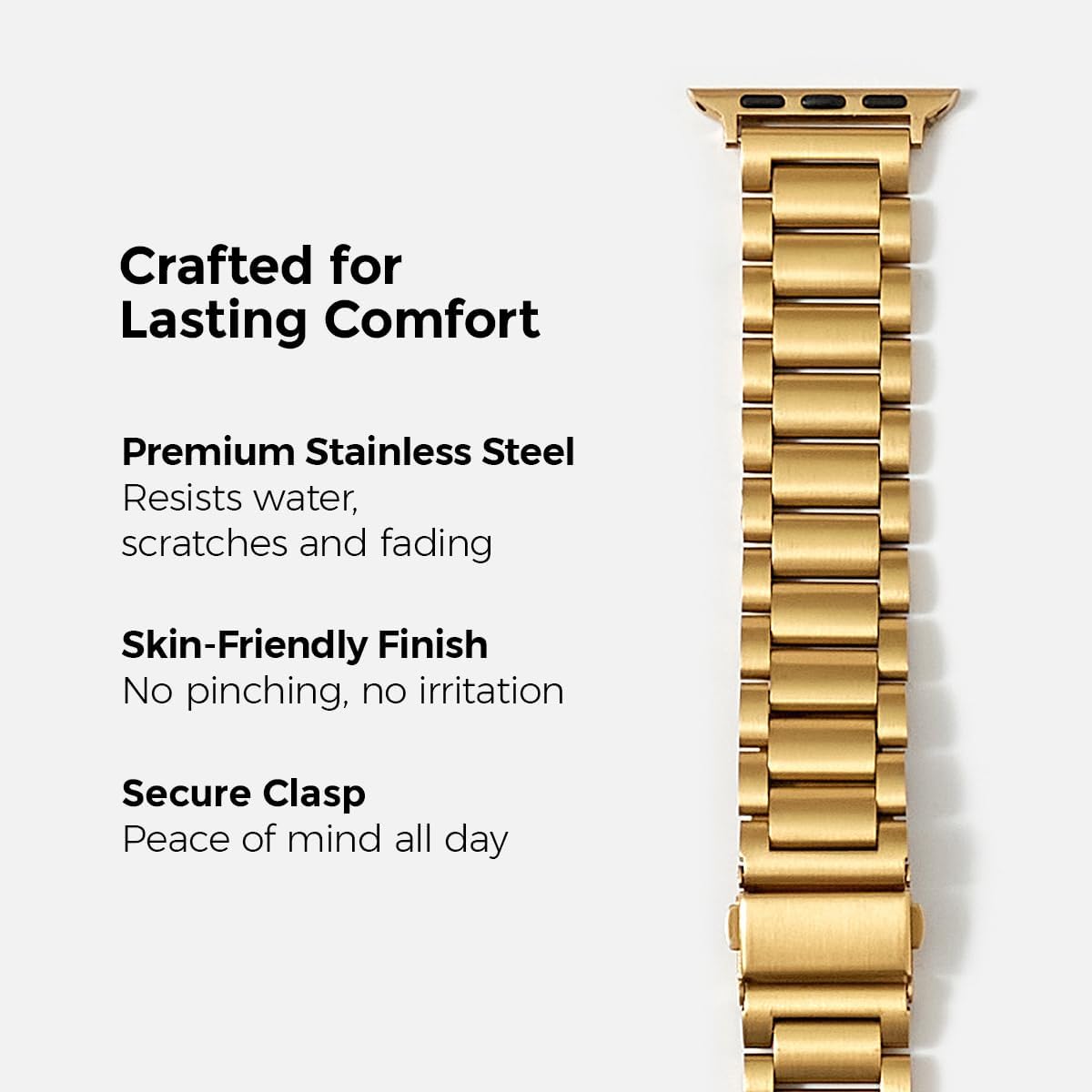 My Pretty Strap- Compatible Apple Watch Band - Stainless Steel iWatch Strap for Women- Adjustable Strap (5.1" - 6.8") - Series 1-11, SE & Ultra (38/40 41/42/44/45/49) - Gold, Rose Gold, Silver, Black- Classic