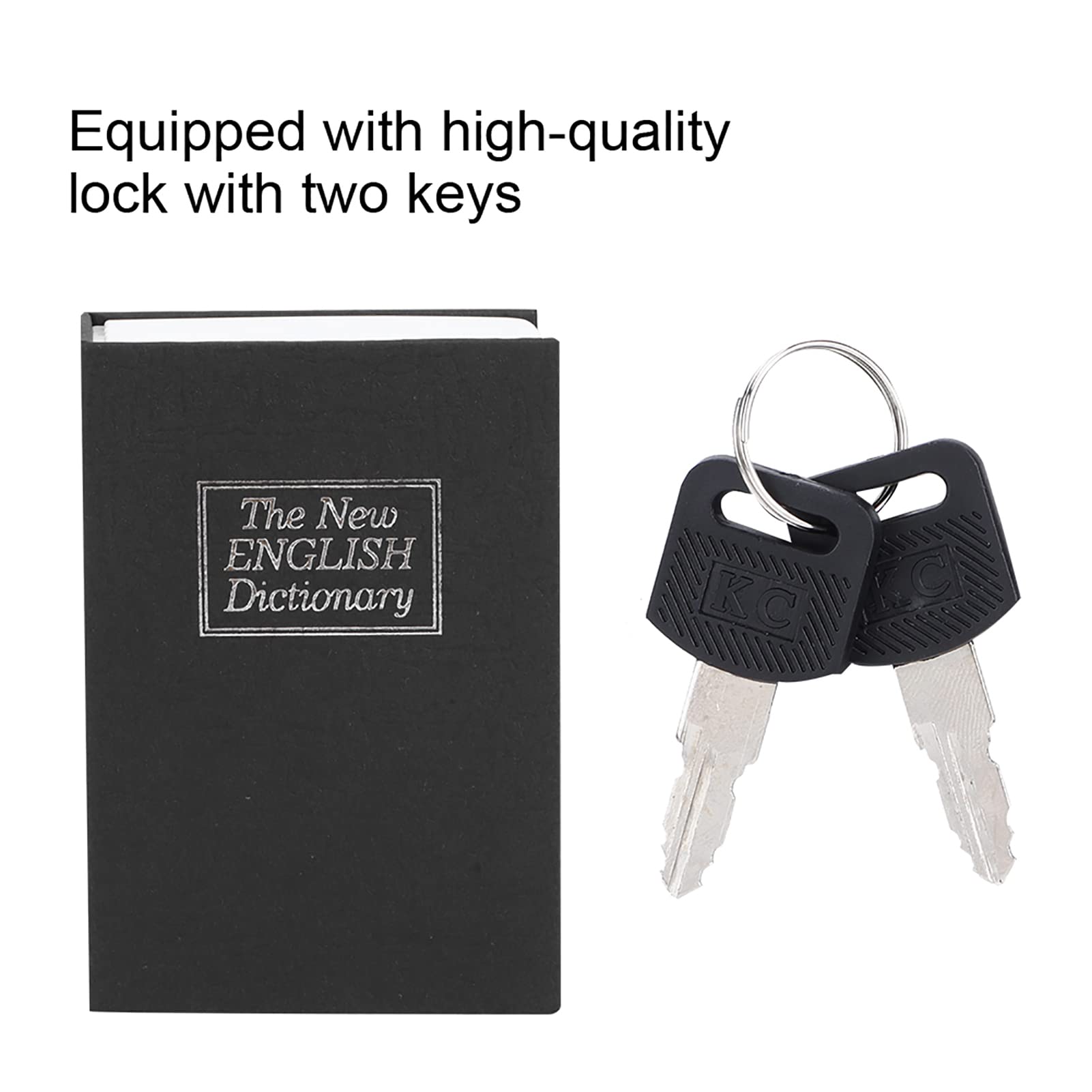Yosoo Simulation Book Safe Storage Box, Mini Simulation Book Safe Storage Box Money Cash Jewelry Security Lock Case with Keys - Image 3