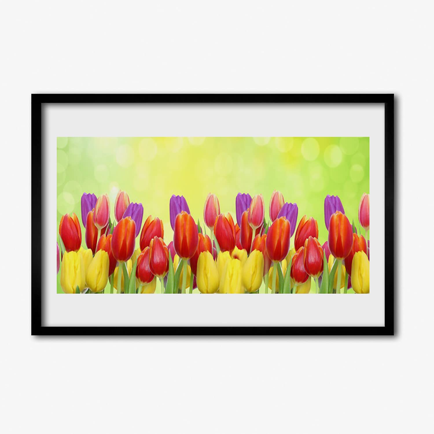 Plante de fleurs de tulipes image murale haut de gamme en MDF
