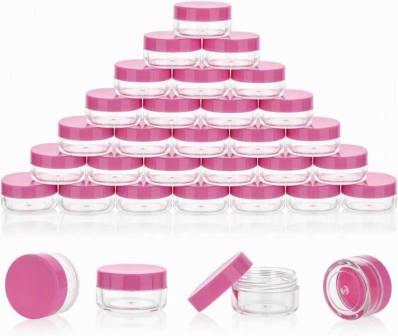 HPPFFY 100 Frascos de Amostra de 5 g com Tampa Rosa