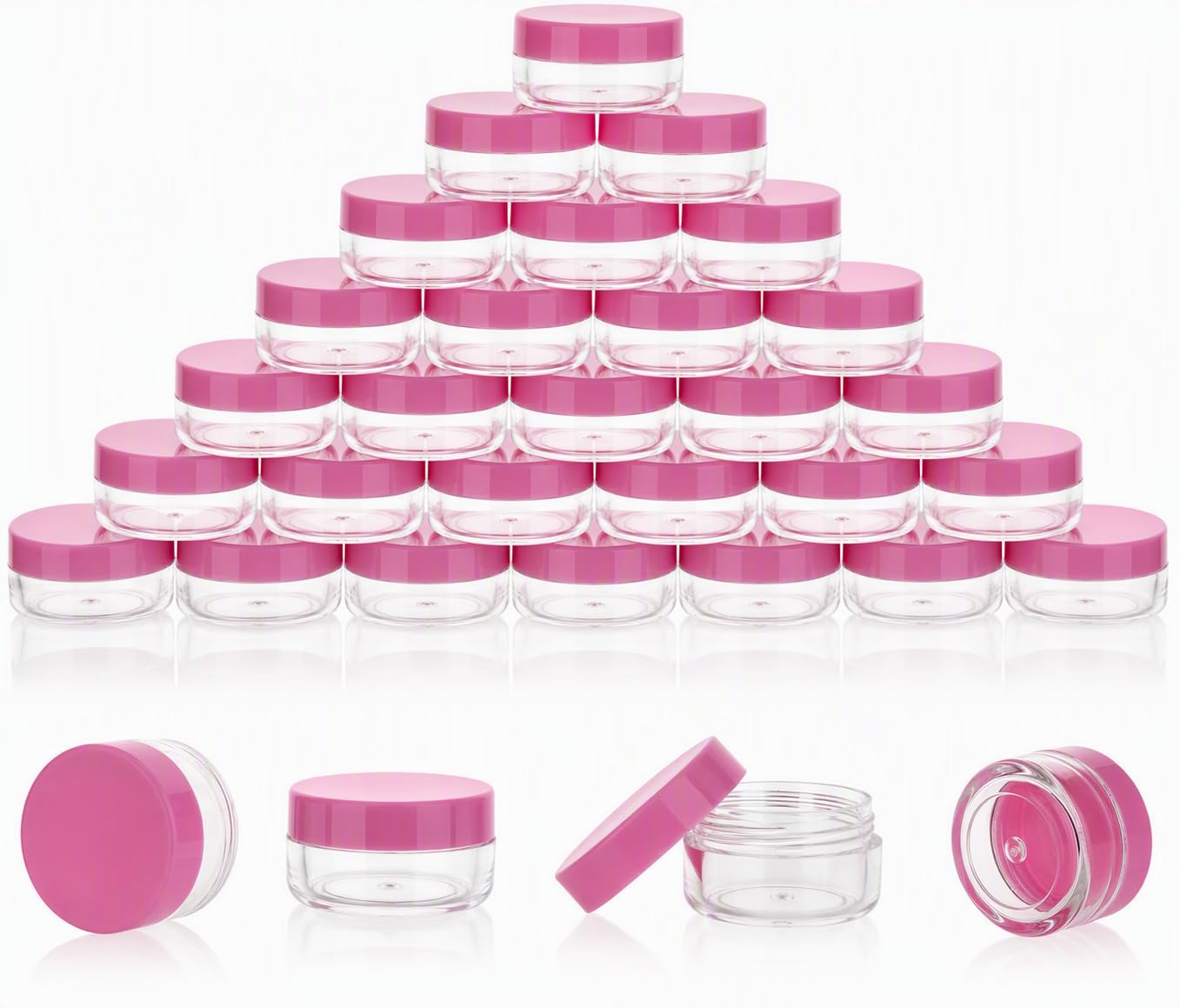 5 Gram Cosmetic Sample Containers, Leak-Proof Plastic Jars