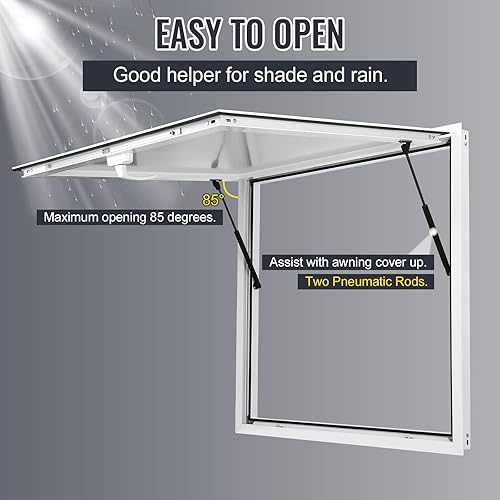 Miniatura 5 de Migoda Concession Window,36 x 36Inch Pass Through Window for Food Truck,Concession Stand Serving Window Door with Double-Point Fork Lock,Concession