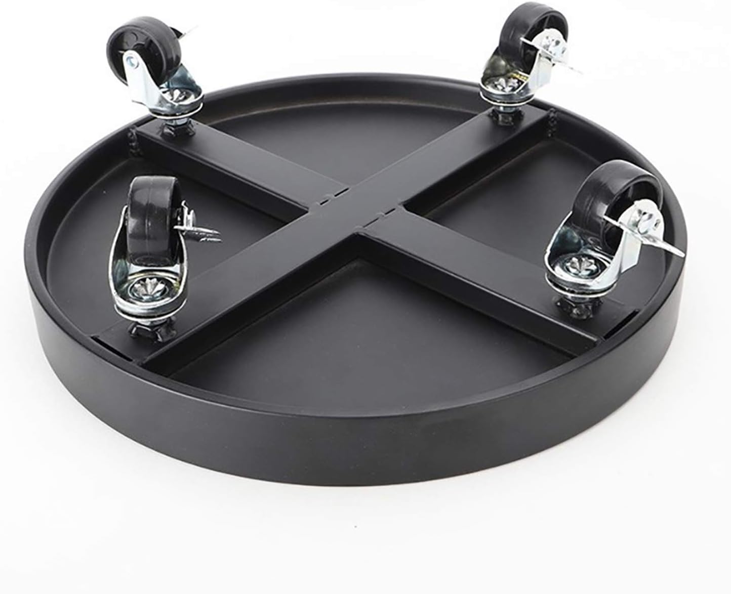 Rolling Plant Caddies Trolly Casters,Metal Plant Stand with Wheels,Indoor Outdoor Rolling Flower Pot Tray Coaster,Heavy Duty Round Flower Pot Mover