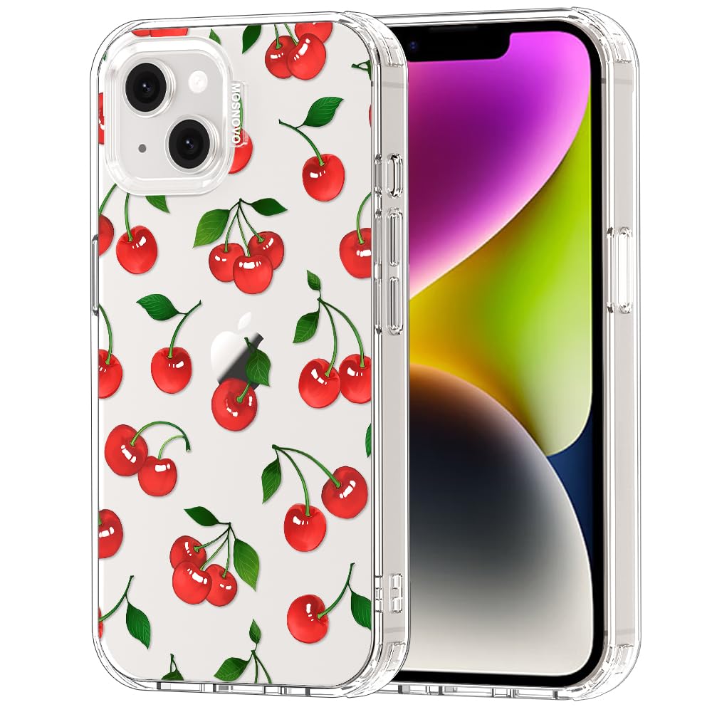 MOSNOVO iPhone 13 14 Case Clear Cherry
