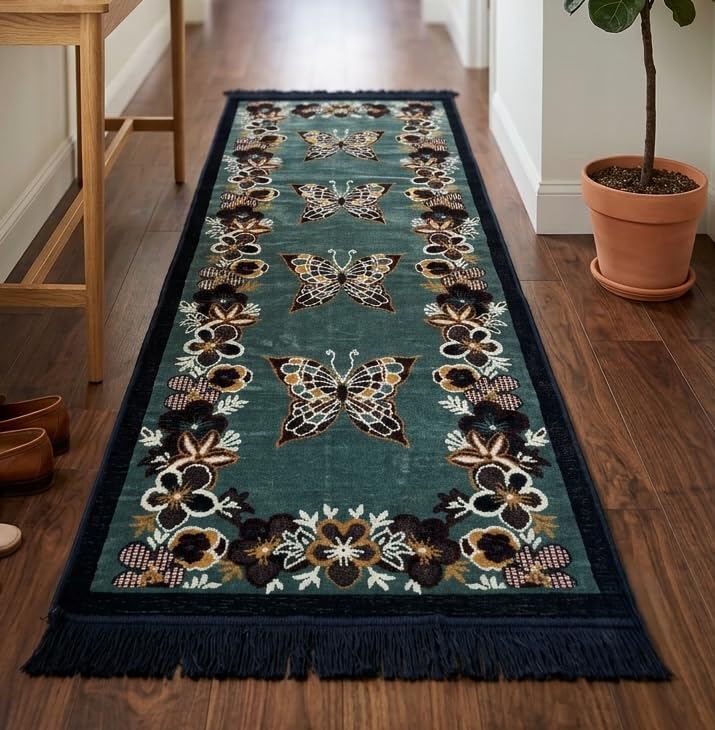 Premium Ultra Soft Wool Feel Woven Real Carpet Runner Rug for Living Room, Bedroom,Office, Washable Bedside Runner Size-(22x57 inches)-image-2