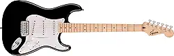 Squier Guitarra elétrica Fender Sonic Stratocaster®, escala de bordo, palheta branca, preta