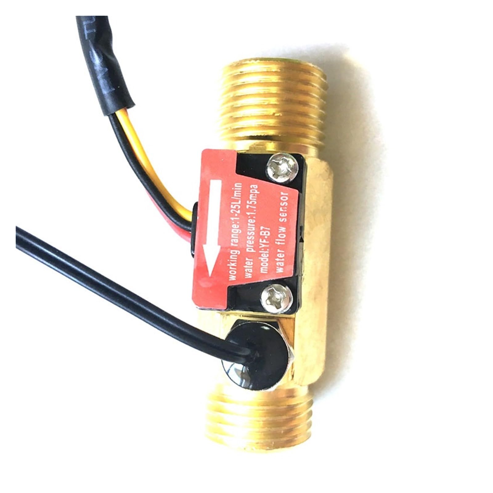 Caudalímetro Hall pulso NPN señal Sensor de Flujo de Agua G1/2 G3/4 caudalímetro de turbina con detección de temperatura para líquidos(60mm G4-3)