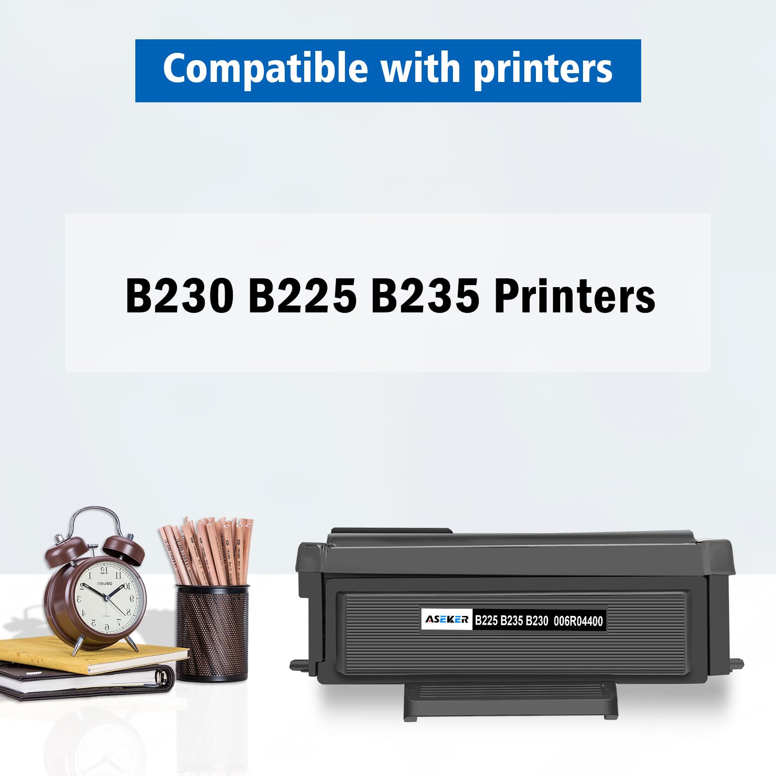 ASEKER Cartuccia Toner Rigenerata con Nuovo Chip 3000 Pagine Alta Capacità per Xerox B230 B225 B235 B230dni B225dni B235dni Sostituisce 006R04399 006R04400