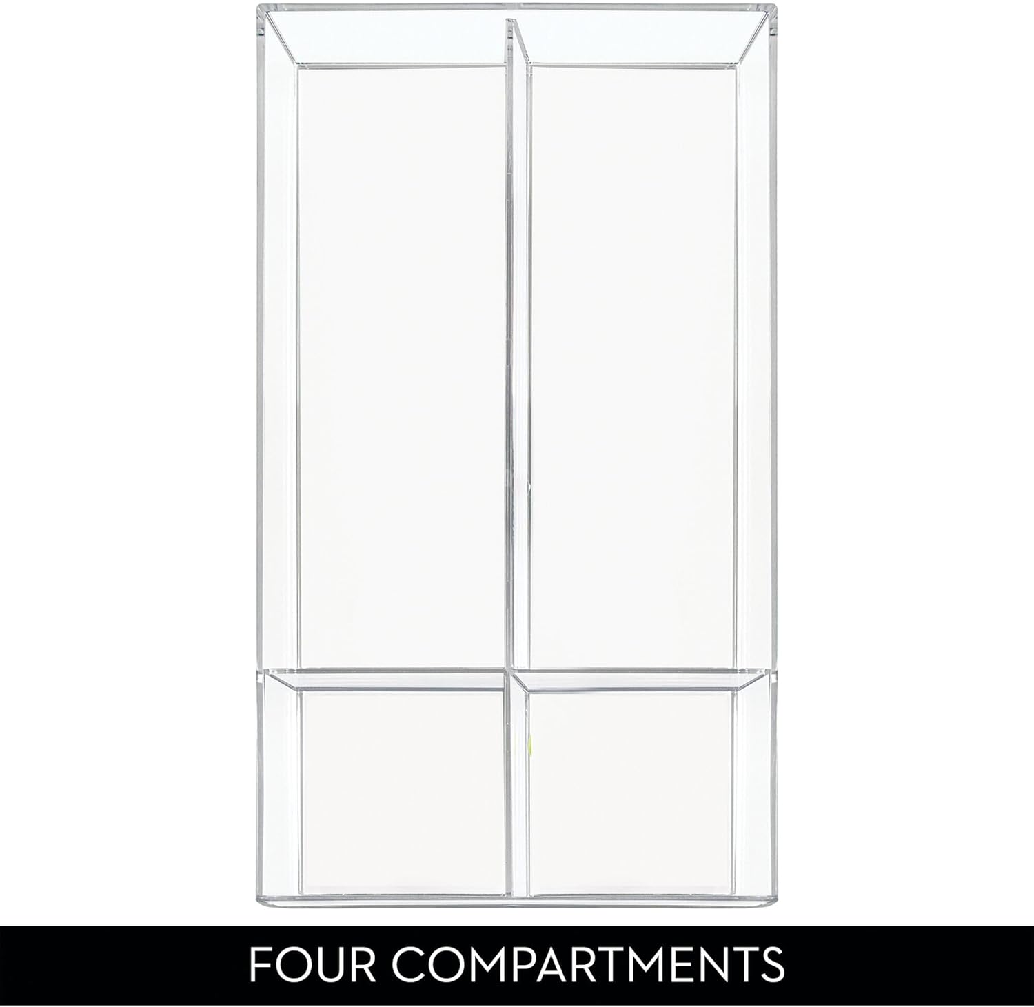 iDesign 4-Section Stackable Makeup Drawer Organizer for Cosmetics and Toiletries - Set of 2 - Clear