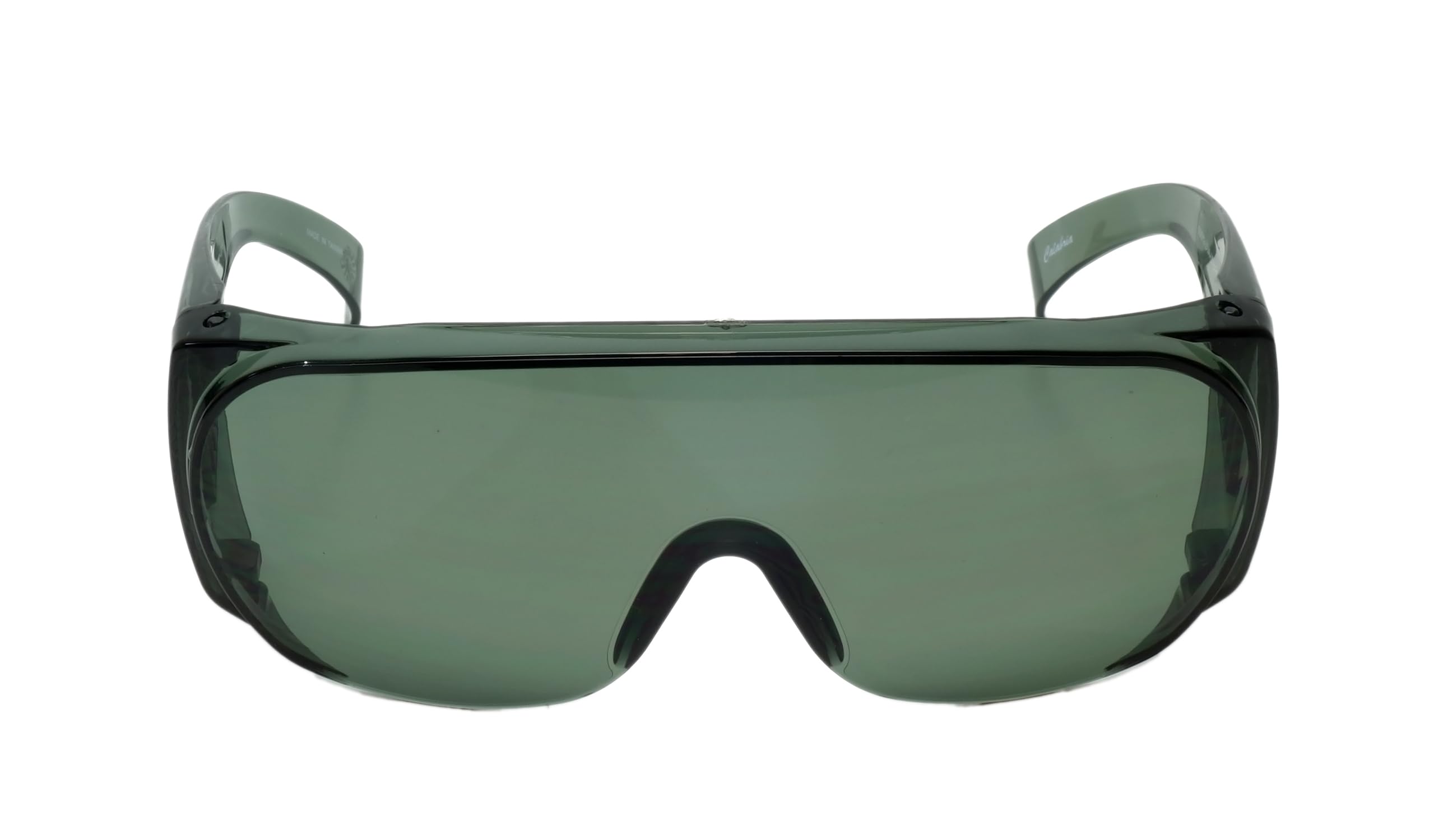 Calabria 1003 Fitover - Gafas de sol de seguridad grandes sobre gafas graduadas | 100% protección UV | patillas transparentes | Verde