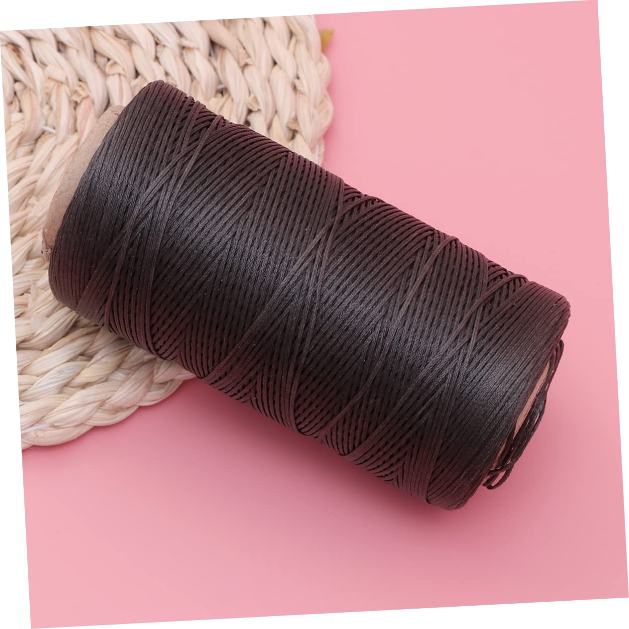 Flache Wachslinie 0, 8mm 150D Schwarz aus Polyester für Leder | Leder Nähgarn Gewachst, Handnähkordel zum Handnähen, für Buchbinden und Reparaturen im Selbstgemacht