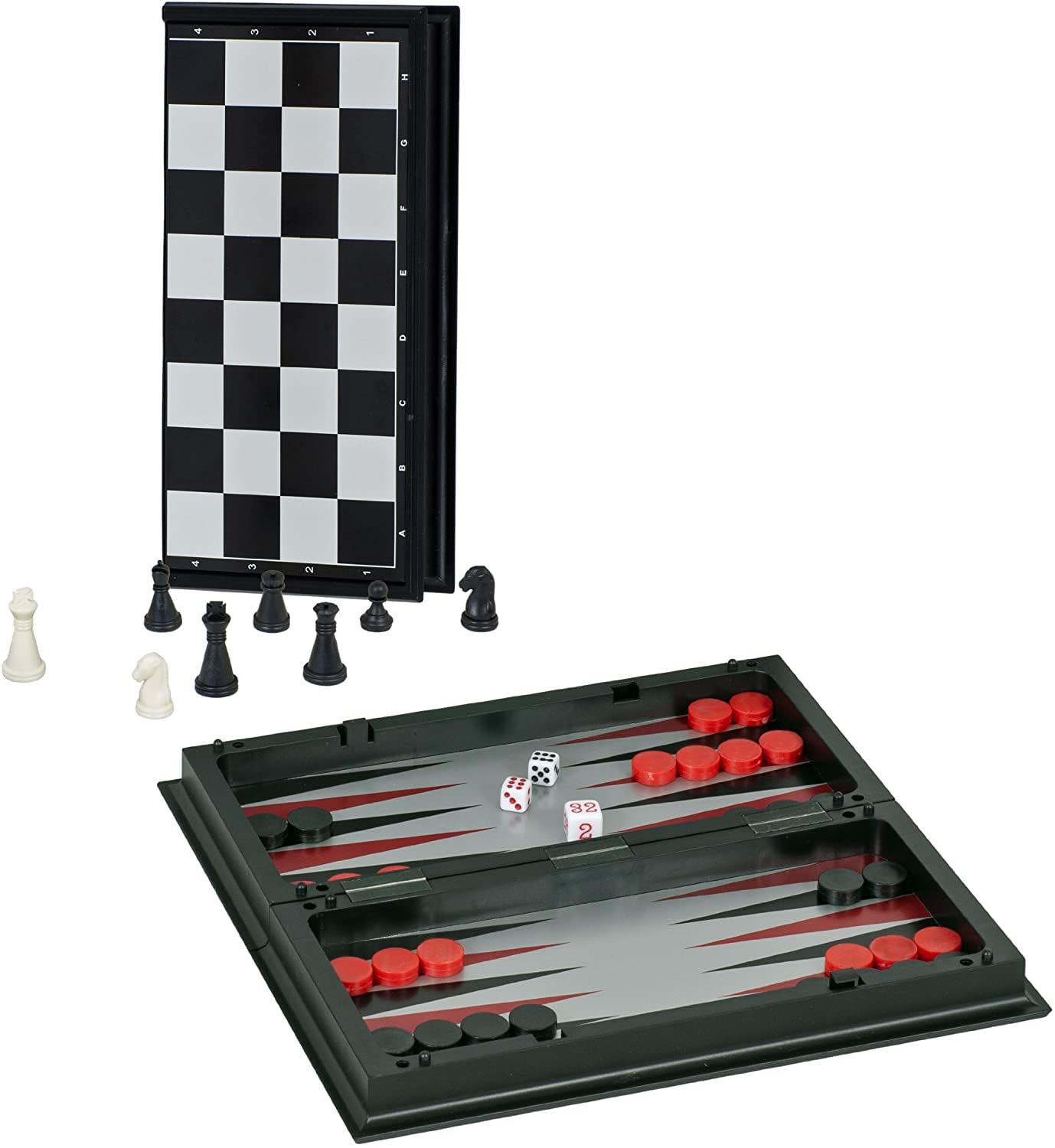 WE Games 3-in-1 Travel Board Games Set - Magnetic Chess, Checkers, and Backgammon, All Travel Size, Perfect Car Game, 9.75 in.