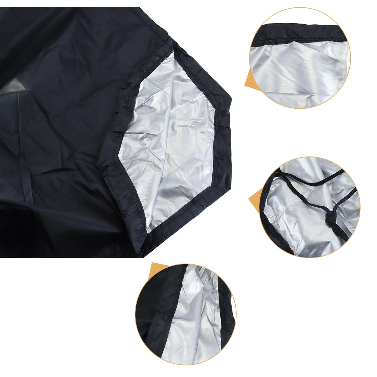 Copertura per portapacchi da tetto in poliestere di seta 210D rivestito in argento, impermeabile e antipolvere, 230x145 cm, adatta per portapacchi da 1,6-1,8 m.
