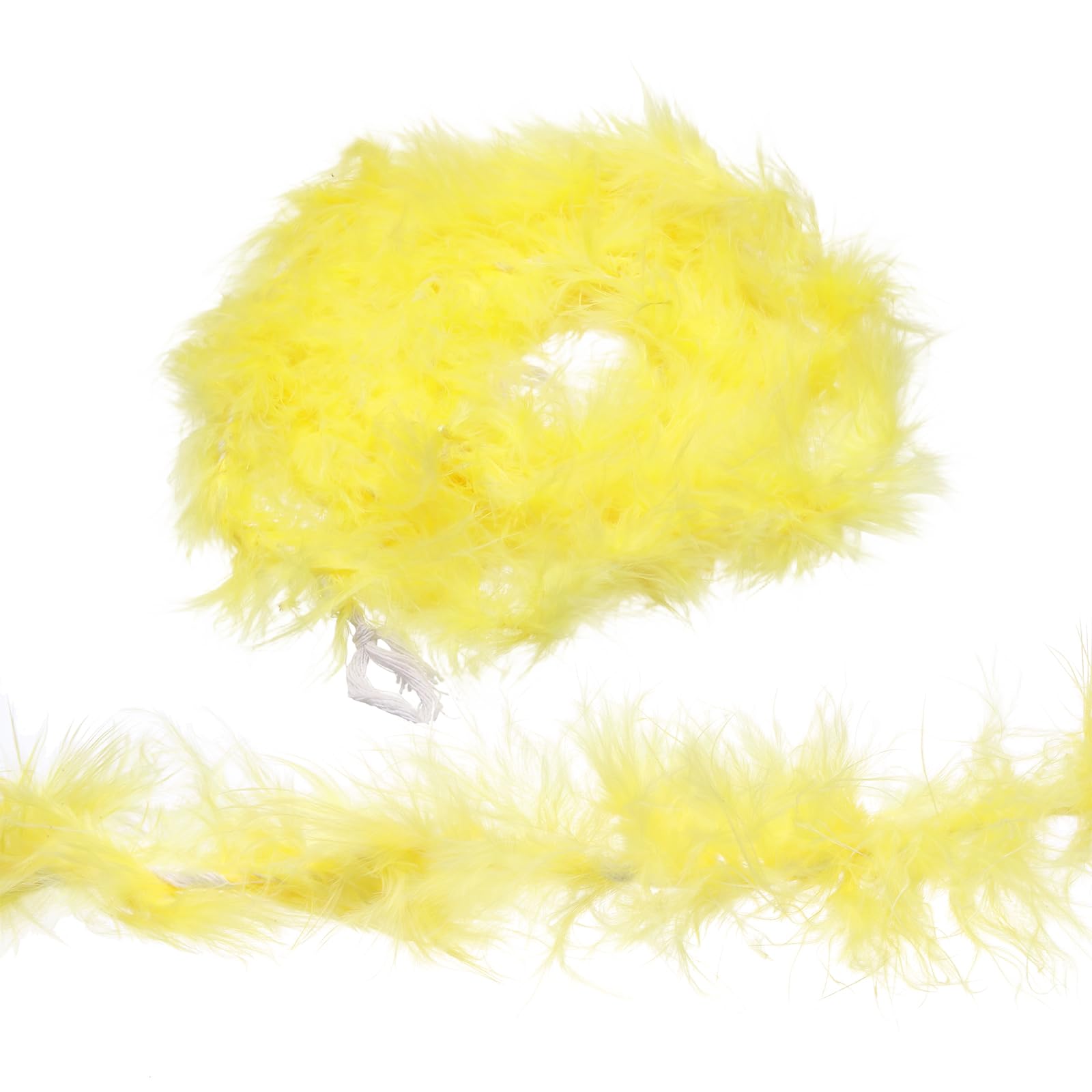 Boa en plumes jaunes artificielles pour customiser un costume de carnaval