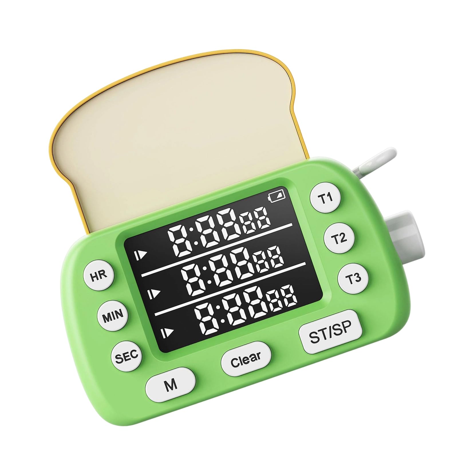 MALSSE Multi Purpose 3 Channel Countdown Timer Back Foldable Stand Quiet Setting Big Display Multiprocessing Timer