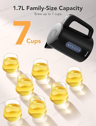 Miniatura 8 de GoveeLife Hervidor eléctrico inteligente con control de temperatura de 1.7 L, hervidor de té eléctrico WiFi con luces indicadoras LED, hervir rápido