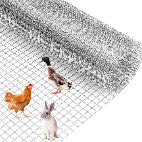 Image of Garvee 1 /2 inch Hardware Cloth-36in x 100ft 19GA Heavy Duty Galvanized Chicken Wire Mesh Roll, Hot-Dipped After Welding for Chicken Coop, Rabbit Cages & Garden Fencing - Poultry Netting & Fencing