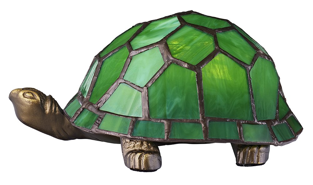 Haysoms Green Beautifully Hand Crafted Glass Tortoise Tiffany Lamp By Happy Homewares