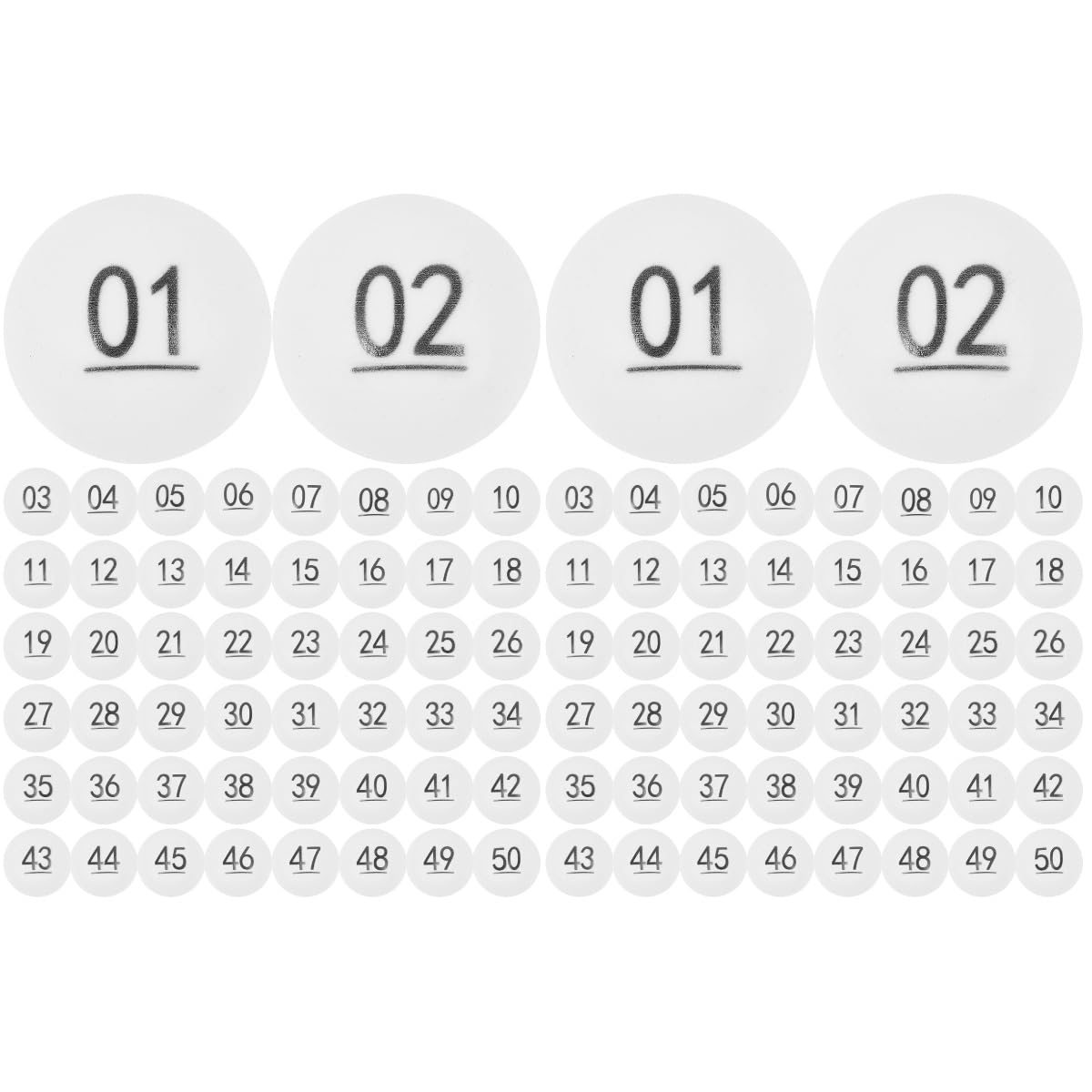 Amosfun 2 Sätze Lotteriekugeln Tombola-kugelnummern Kugeln Mit Zahlen Große Bingo-kugeln Lottozahlenkugeln 1-50 Kleine Nummerierte Kugeln Mini-zahlen-bingobälle Weiß Plastik 50 Stück * 2