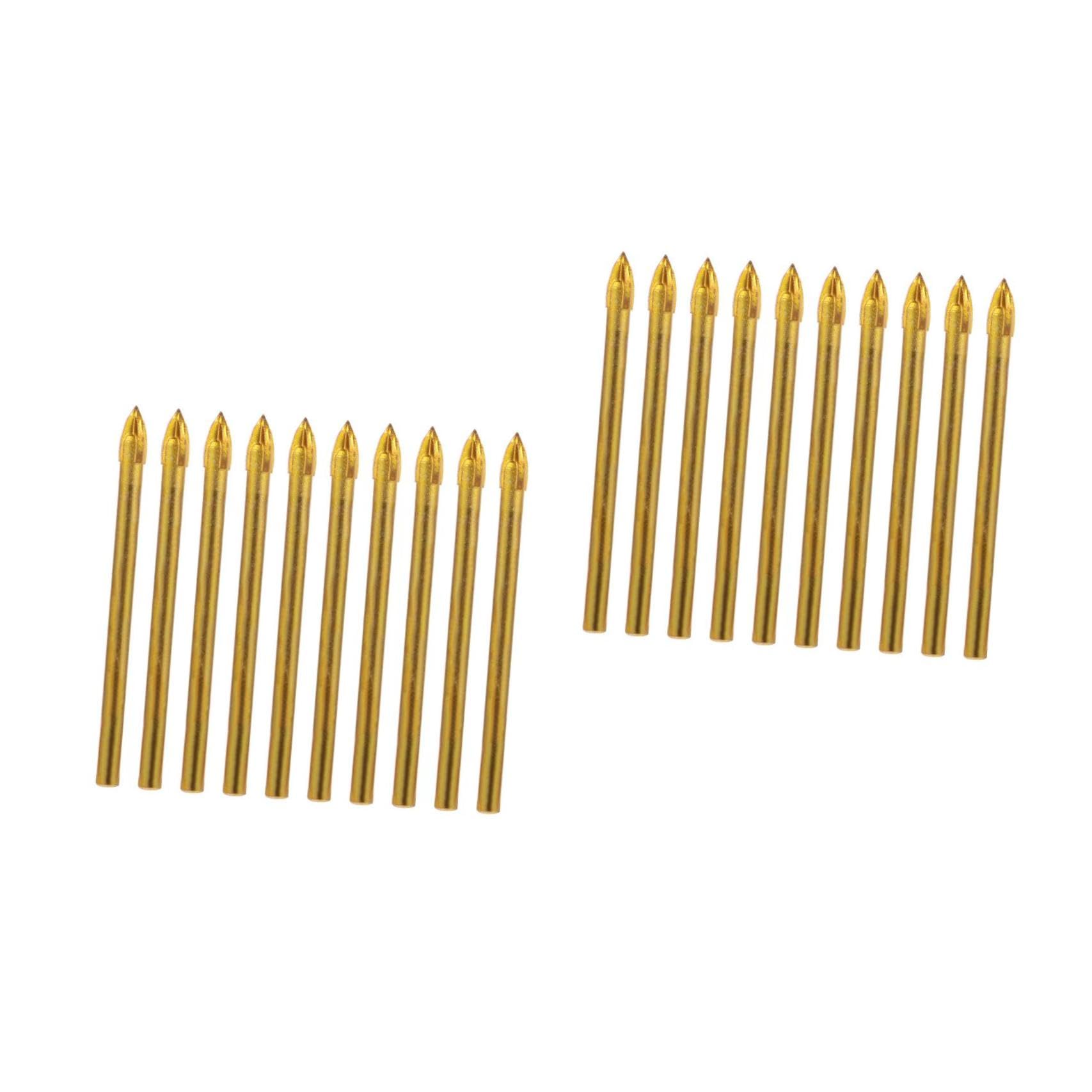 OSALADI 20 Piezas Perforar Brocas Para Metales Broca Para Azulejos Broca De Perforación De Baldosas De Cerámica Broca Para Mármol Broca De Vidrio Taladro De Mano Métrico Aleación