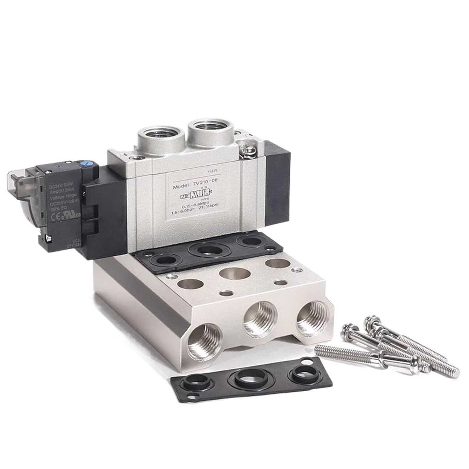 Électrovanne de collecteur pneumatique alliage aluminium robuste 7V200M8F série 7V