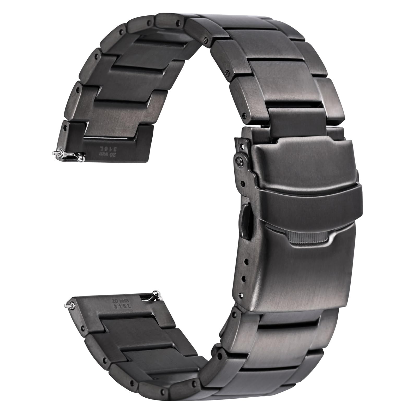 WOCCIHeavy-duty Metal Watch Strap, 316 L Stainless Steel Replacement Band, Deployant Clasp, Compatible Watch Lug Width 18mm 20mm 22mm 24mm