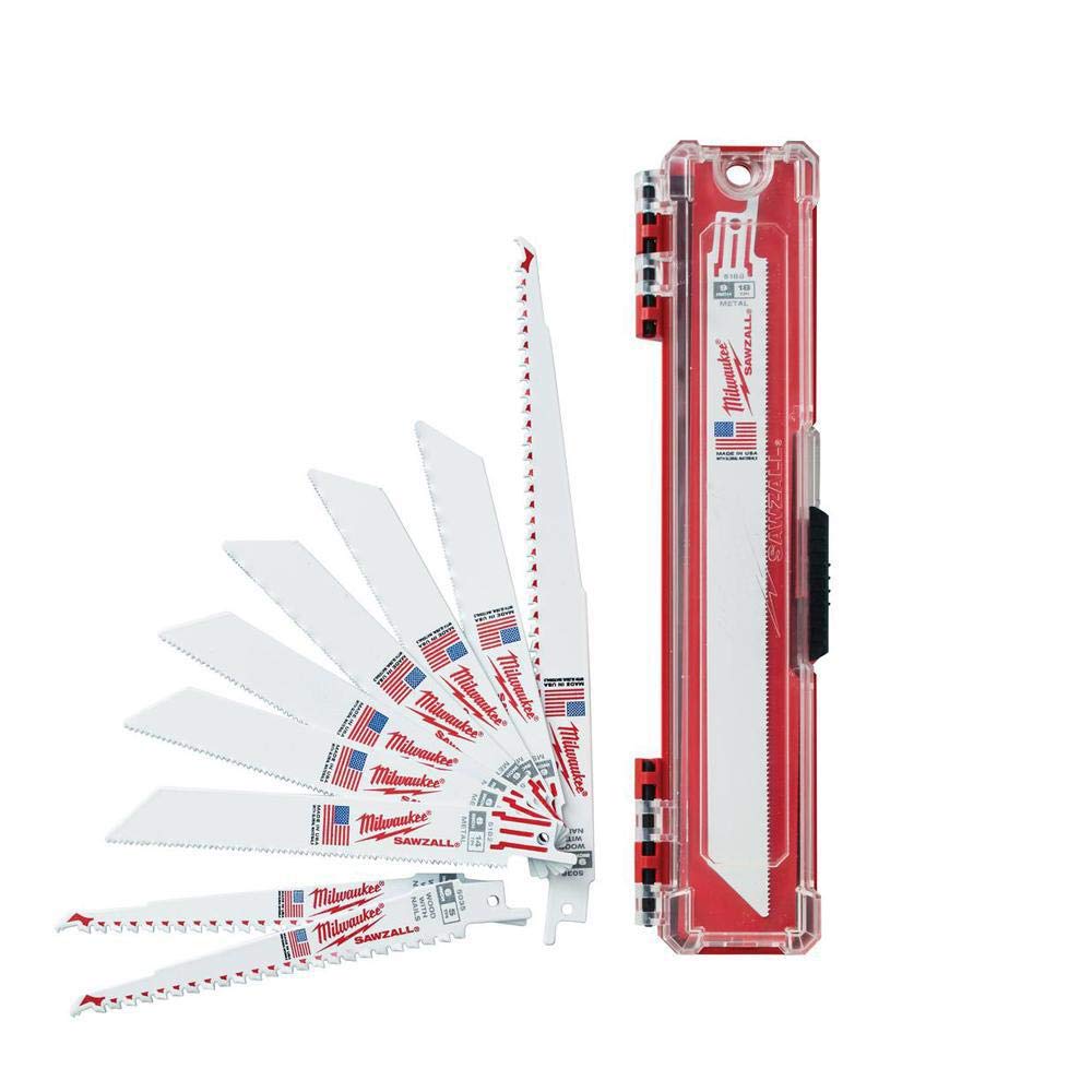 Cut Through Demolition Faster: MILWAUKEE'S Recip Saw Blade Set with 5 TPI Options (14, 24, 5, 18) for Versatile Cutting