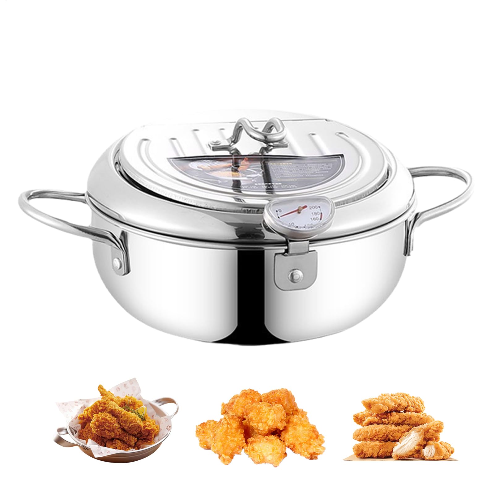 Marmite à friteuse japonaise avec thermomètre pour frites et tempura