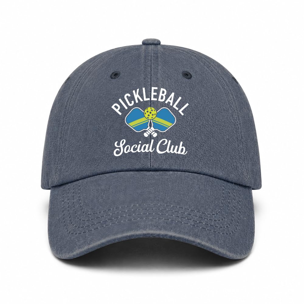 Pickleball Social Club Baseball Cap, Pickleball Dad Cap Blue