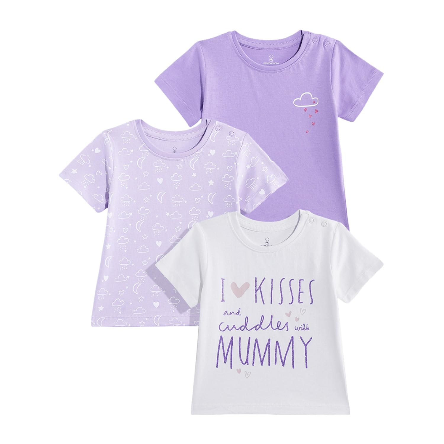 Baby T-Shirt 3-Pack Unisex Short Sleeve Cotton Animal Print-image-0