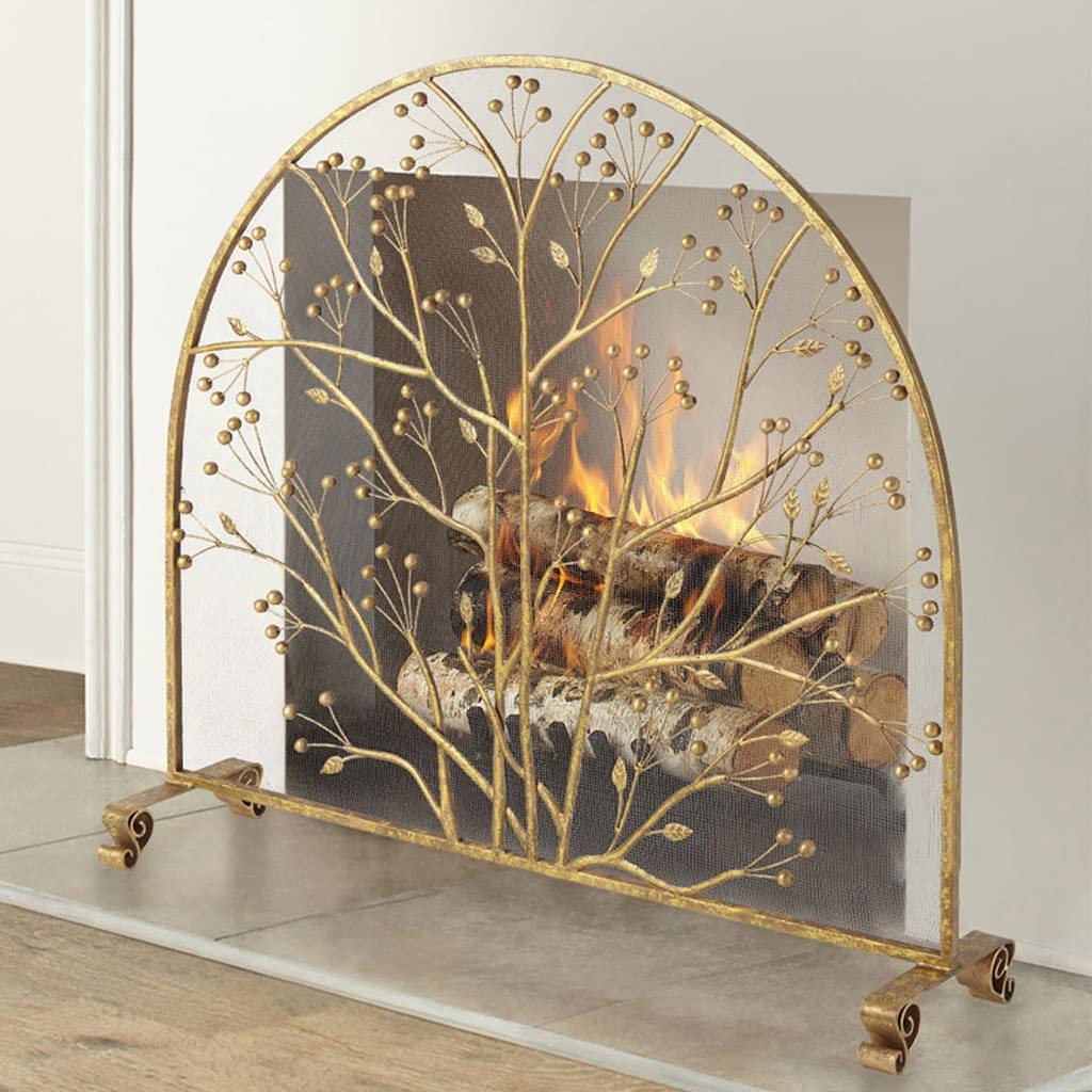 Schermi per Caminetti di Guardia Camino Screen creativo Ferro Mantel Guardrail Camino Porta Partition Camino copertura Stufa Bar 37.8 × 35.4 pollici Accessori per Caminetti in Rete Decorativa
