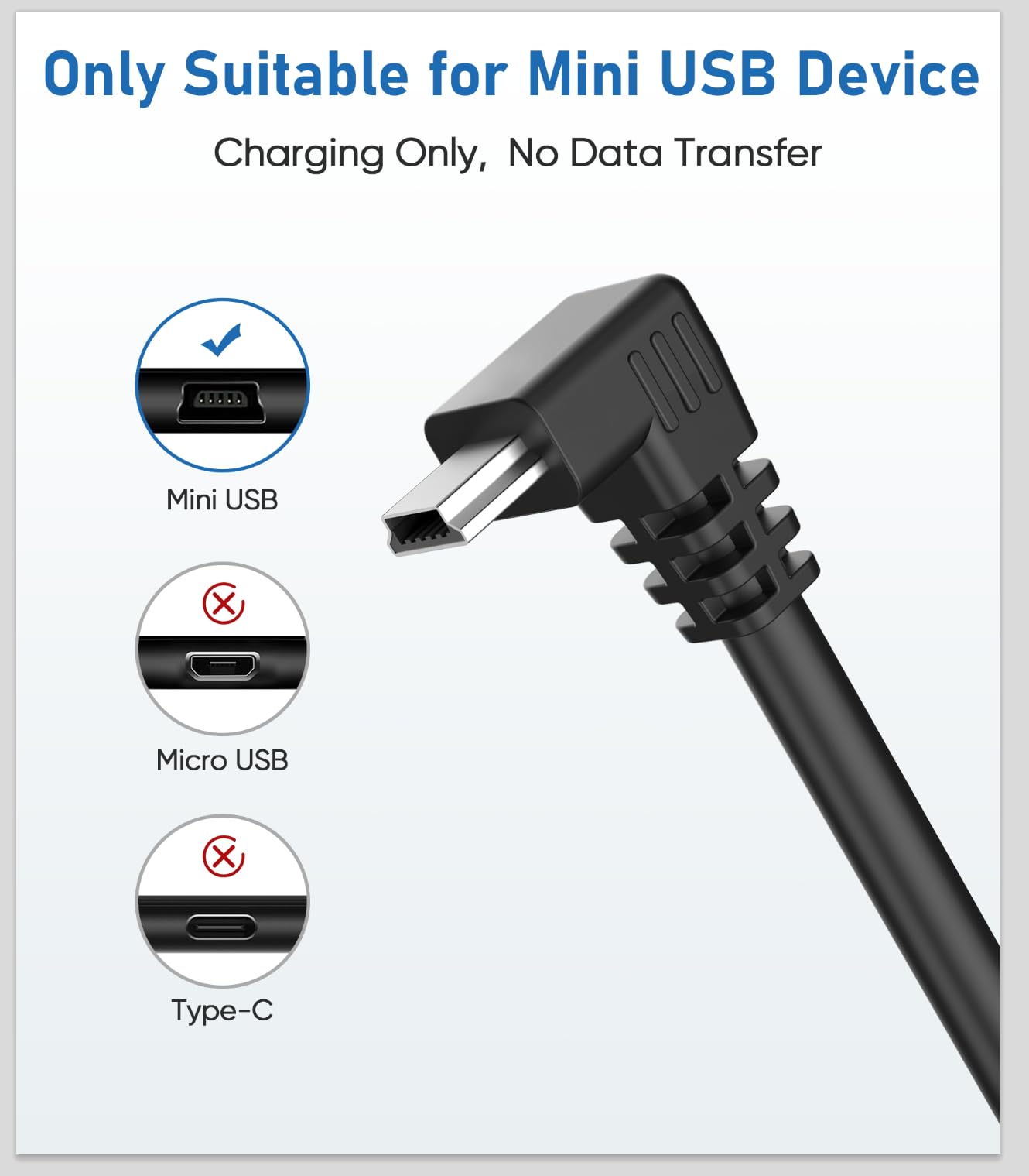 Câble de charge pour GPS Garmin (0,9 m, 18 AWG) Câble de charge mini USB blindé plus épais pour Garmin Nuvi, câble adaptateur d'alimentation de rechange pour GPS Drivesmart 65, Zumo XT, Dezl