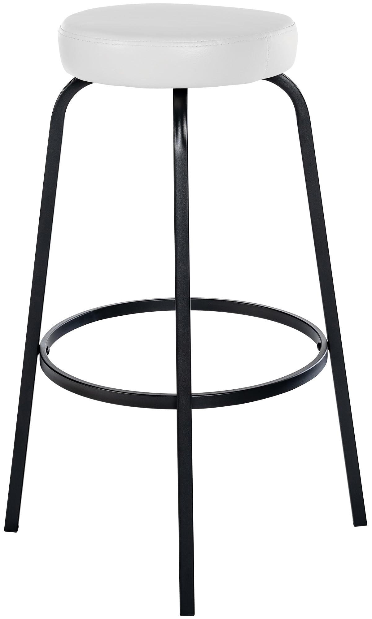 CLP Tabouret de Bar rembourré sans Dossier Kamari, Chaise de Bar avec revêtement en Similicuir ou en Velours, avec Structure métallique | Couleur Blanc Matériel Similicuir