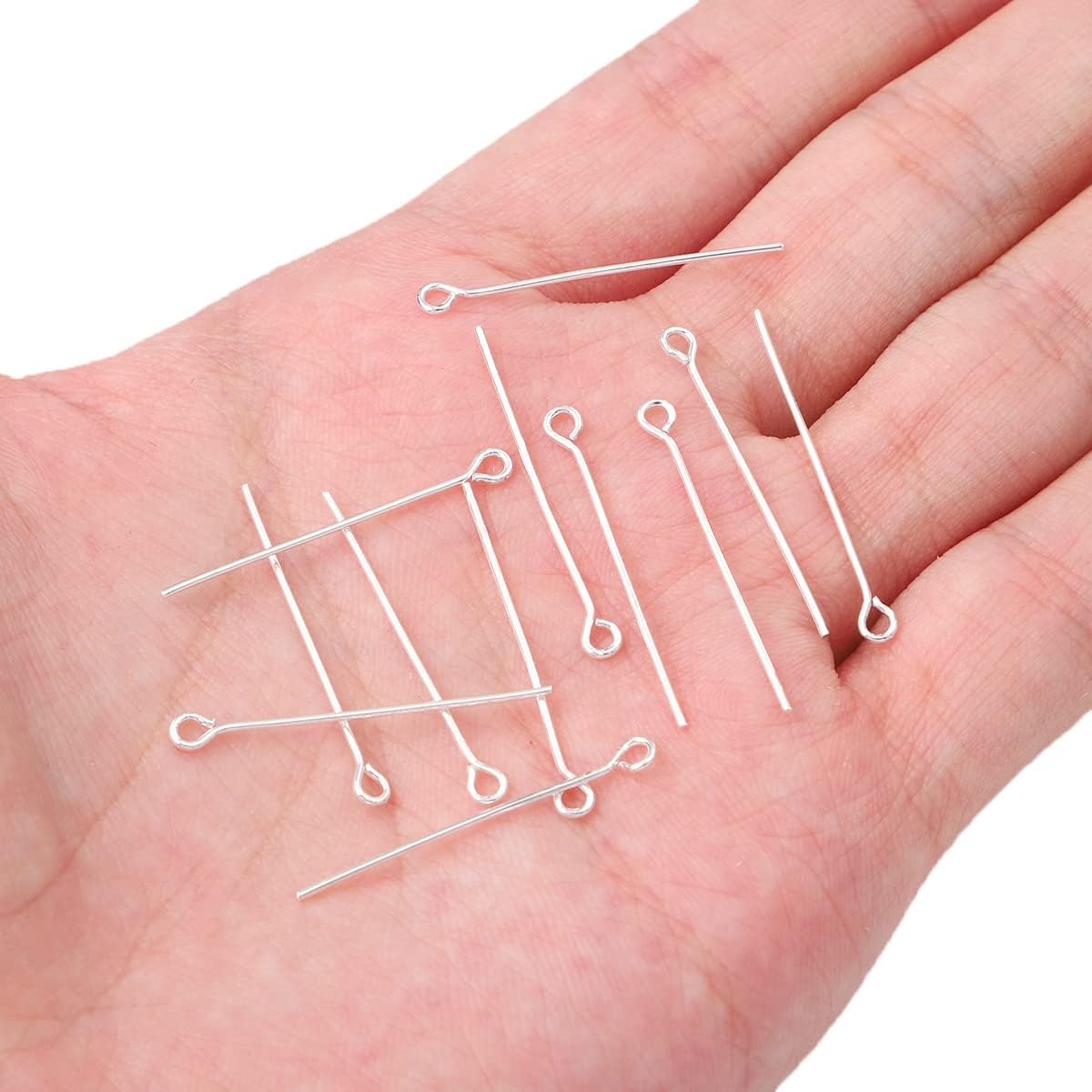 Silver Plated Open Eye Pins Non Tarnish 30mm 150pcs for Jewelry Making Findings - Image 3