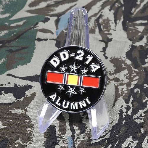 Miniatura 4 de Moneda de desafío para veteranos estadounidenses con DD-214 y cinta de servicio nacional con licencia militar, productos patrióticos, regalos para