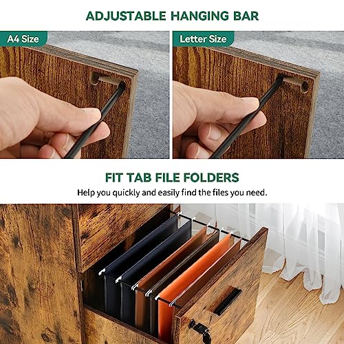 image for YITAHOME 4-Drawer File Cabinet with Lock, 15.86