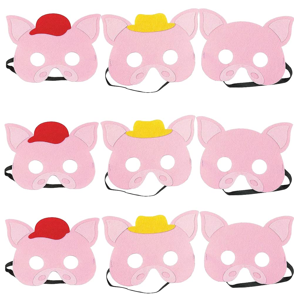 JAHEMU Animal Masks Felt Masks Children's Masks Pig Party Masks Halloween Mask Christmas Gifts Fancy Dress Carnival Party Accessories for Children