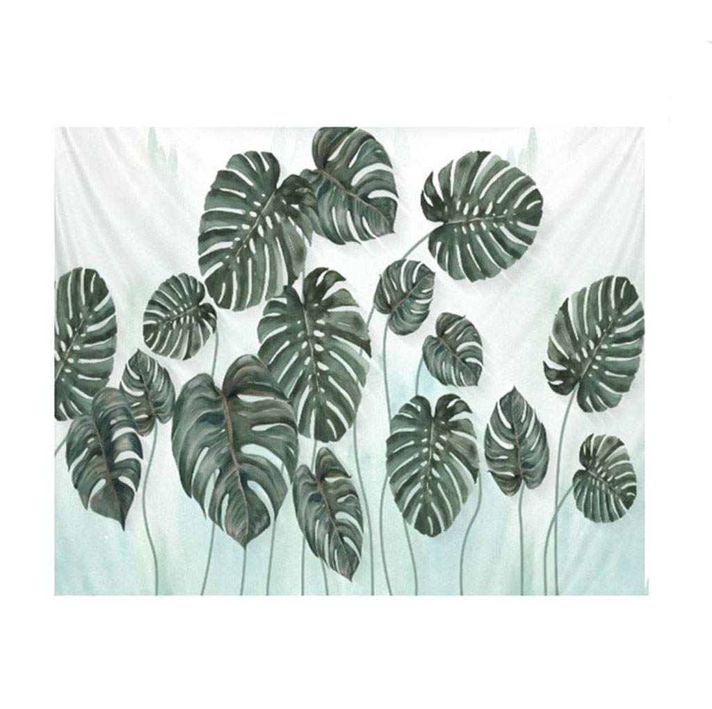 Tapisserie salon suspendu motif feuille verte pour ambiance cocooning