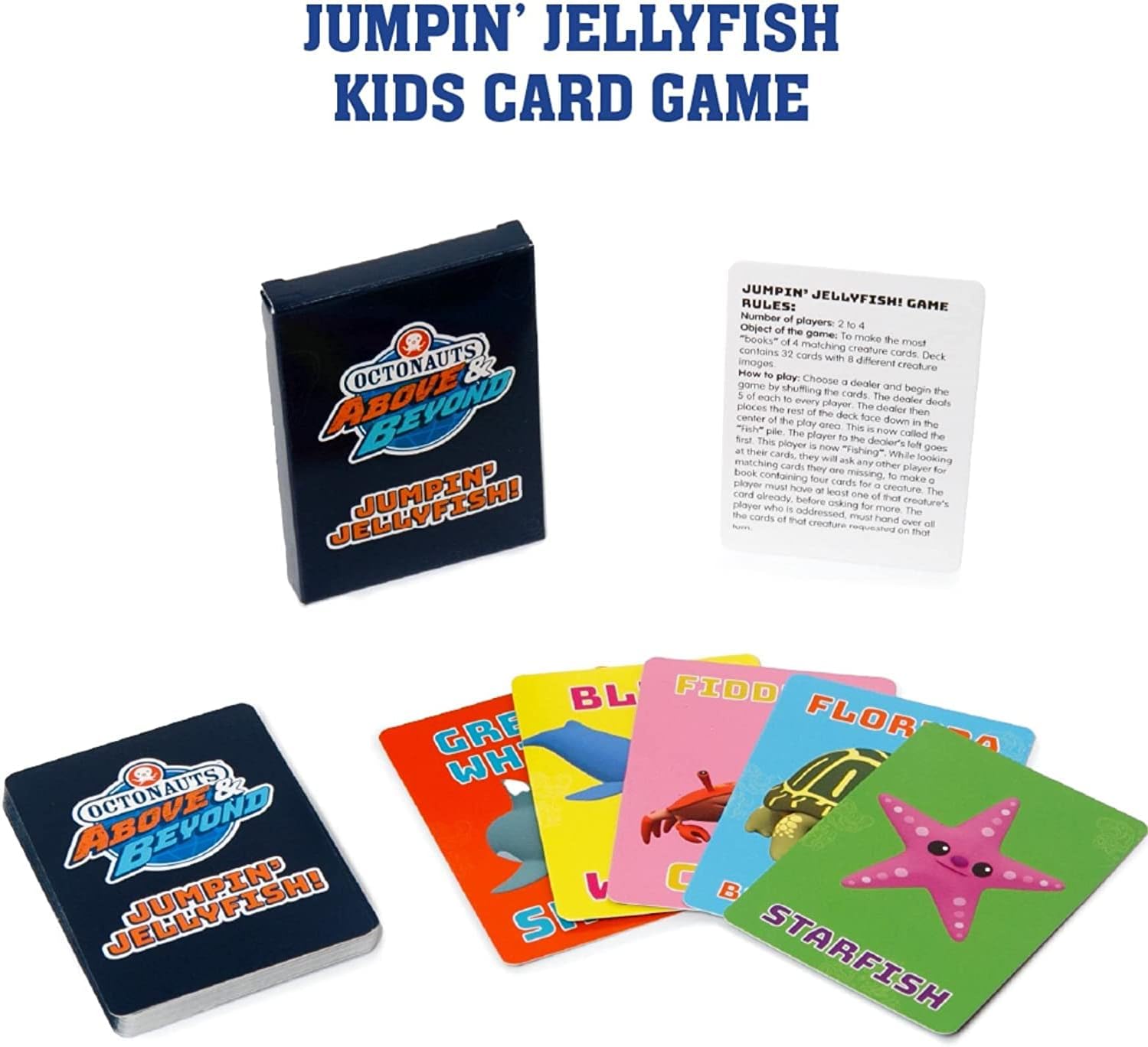 Mighty Mojo Octonauts Kids Classic Card Games and Flash Cards - Includes Three Games - Alphabet and Numerical Cards - Memory Game, Go Fish & Old Maid - Octonauts Educational Gift Set - Large Cards