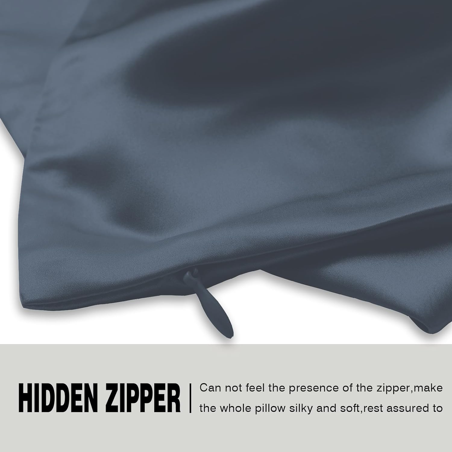 Mulberry Silk Pillowcase for Hair and Skin Standard Size 20"X 26" Pillow Case with Hidden Zipper Soft Breathable Smooth Cooling Silk Pillow Covers for Sleeping (Space Grey,Standard,1Pcs) thumbnail