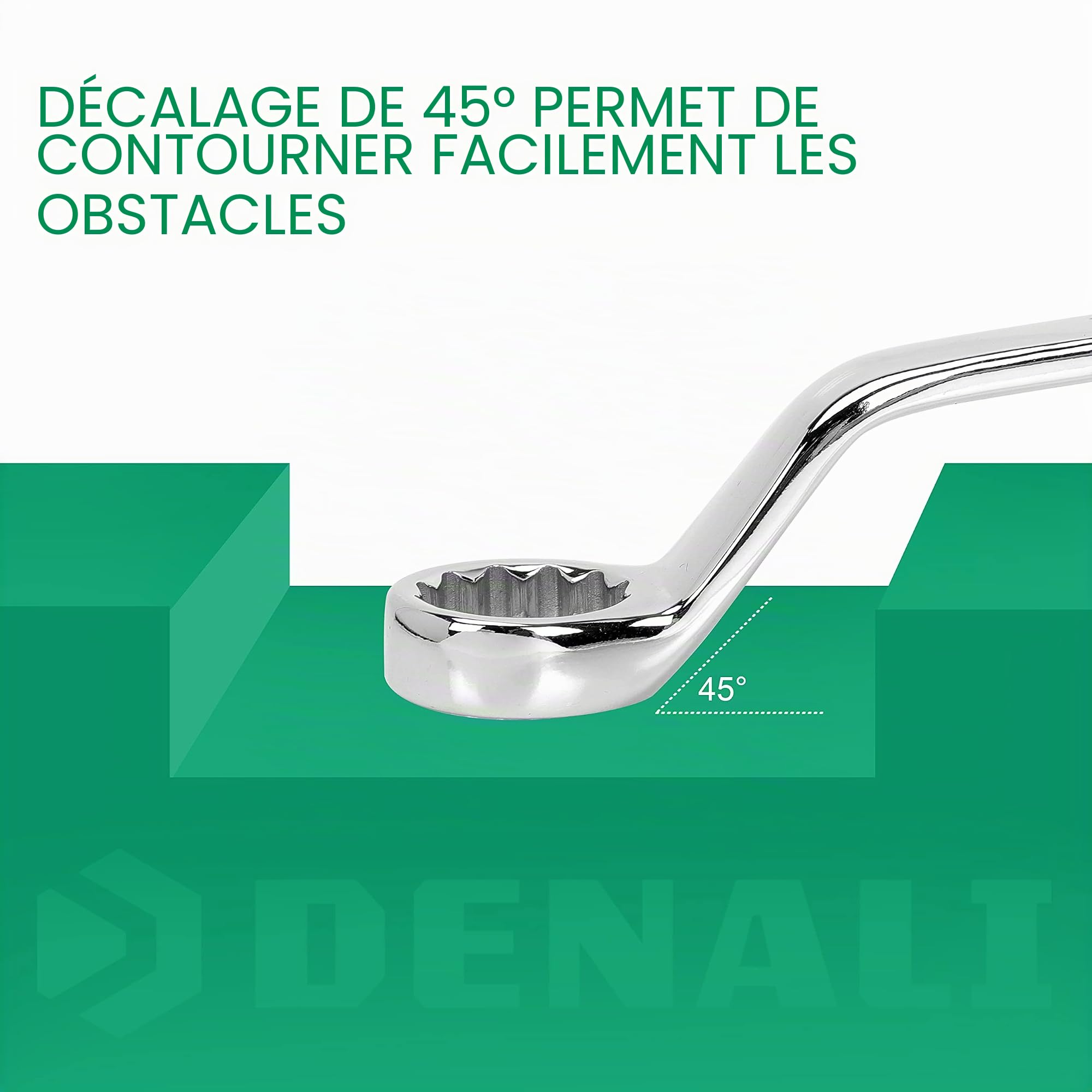 Marque Amazon - Denali - Jeu de 13 clés flexibles à cliquet de 5/16 à 1 pouce (80 - 250 mm) avec étui de rangement enroulable