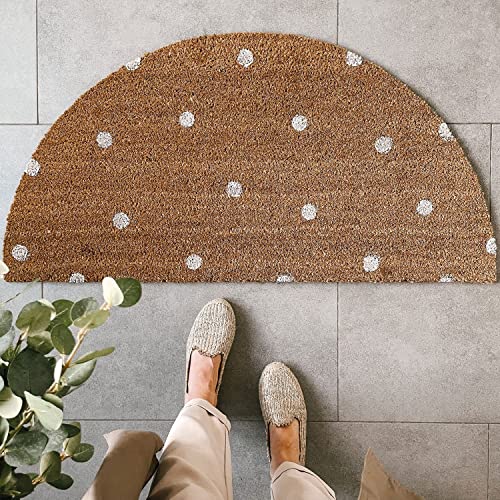 Coconut Doormat Semicircular Dots Half Round Door Mat...