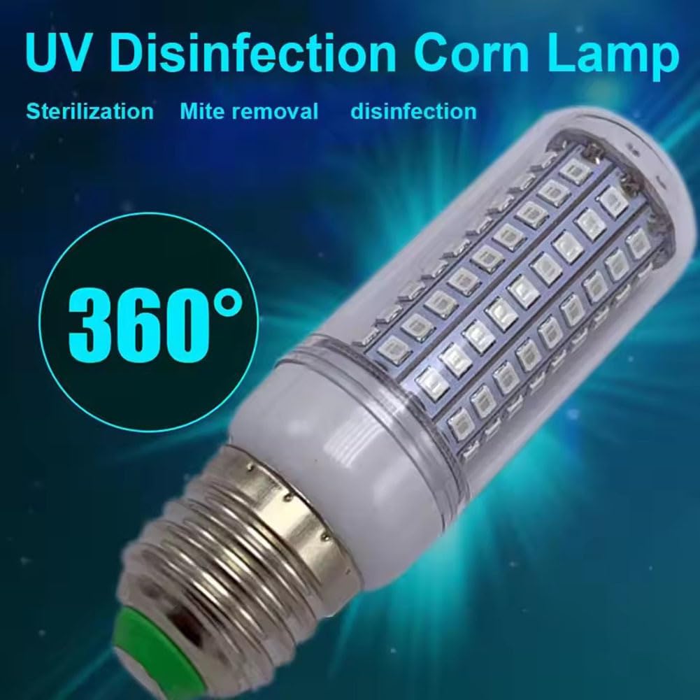 Generico Lampadina UVC da 10 W, Lampada germicida Disinfezione UV Lampade di sterilizzazione LED a Luce Ultravioletta Mais E27 110 V / 220 V per la casa dell'ufficio Scolastico,220v