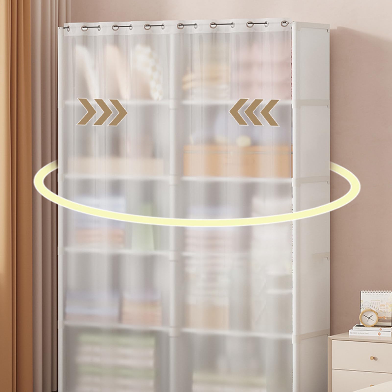 Penderie Portable, Organiseur de Vêtements Robuste, Étagère à Vêtements de 40 cm avec Couverture en Tissu Non Tissé, Penderies de Chambre pour Solution de Rangement, et pour Accrocher les Chemises