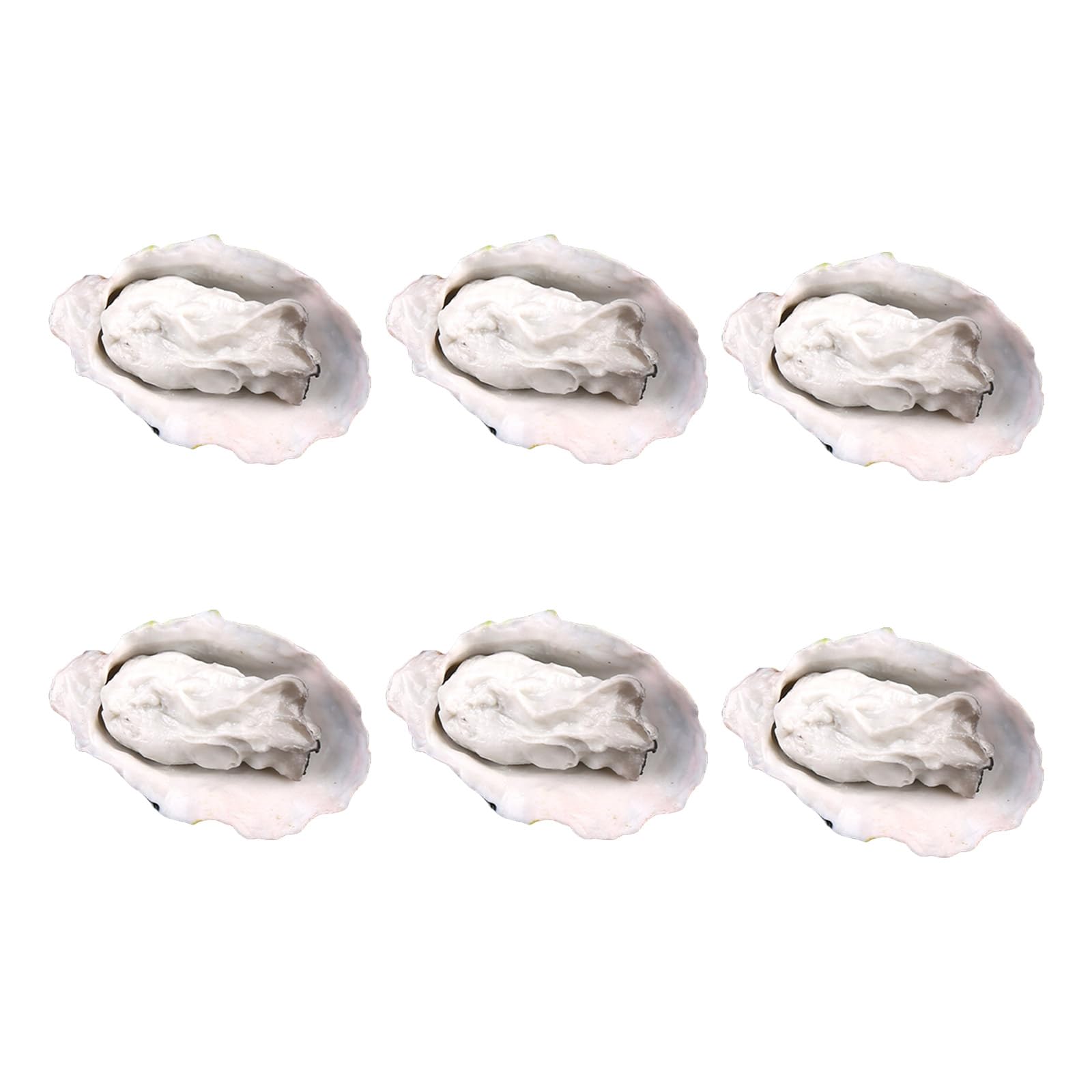Hsioluted Artificial Grilled Scallops Model Realistic Simulation Roasted Oysters Seafood Model for Decoration Display Props Fake Scallops