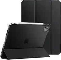 JETech Capa para iPad Pro 11 Polegadas M5/M4 (2025/2024) 6ª/5ª Geração, Concha Traseira Dura Tampa Inteligente Suporte Fino com Ativação/Repouso Automático (Preto)