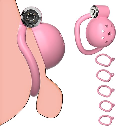 Vista 6 de Jaula de castidad Sissy - Jaula ligera para pene ABS + dispositivo de castidad de resina, juguetes sexuales para adultos con 4 tamaños diferentes